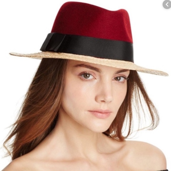 NWT $118 kate spade new york Colorblock Wool Crown Fedora!